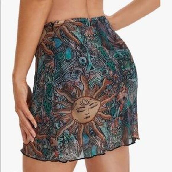 New Bohemian Hippie Mini Skirt - Picture 3 of 6